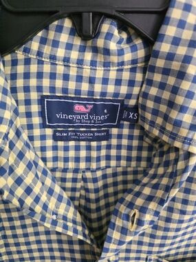 Vineyard Vines Slim Fit Tucker Check Shirt - Blue & Yellow